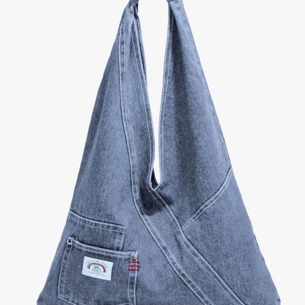 Denim Blue Casual Hobo Bag - Unbranded